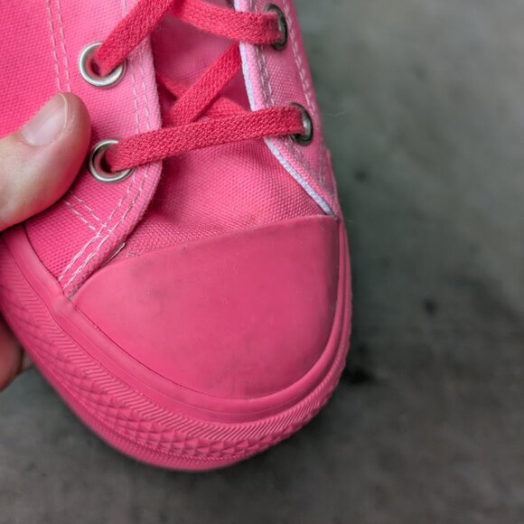 Converse All Star Chuck Taylor White Pink Ombre Gradient High Top Sneakers - Picture 3 of 13